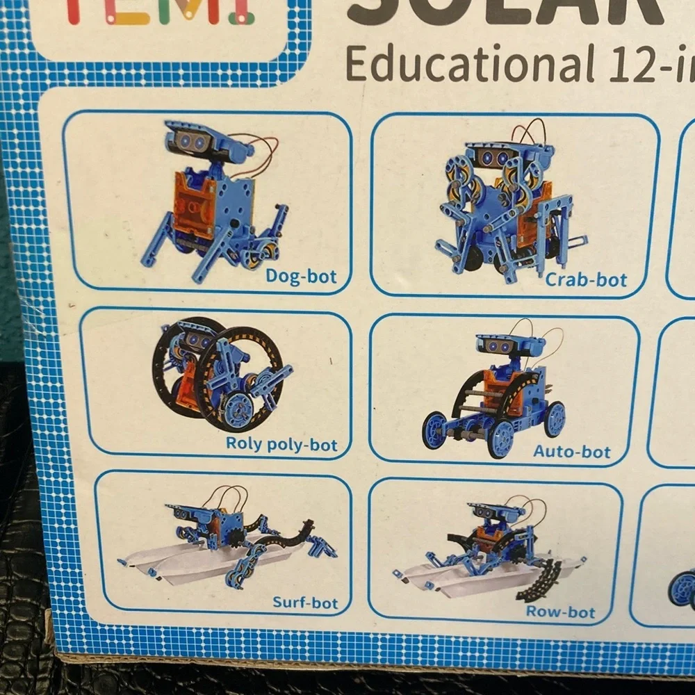 NWT TEMU Solar Robot‎ Ages 8+ Educational 12-in-1 Kit BLUE